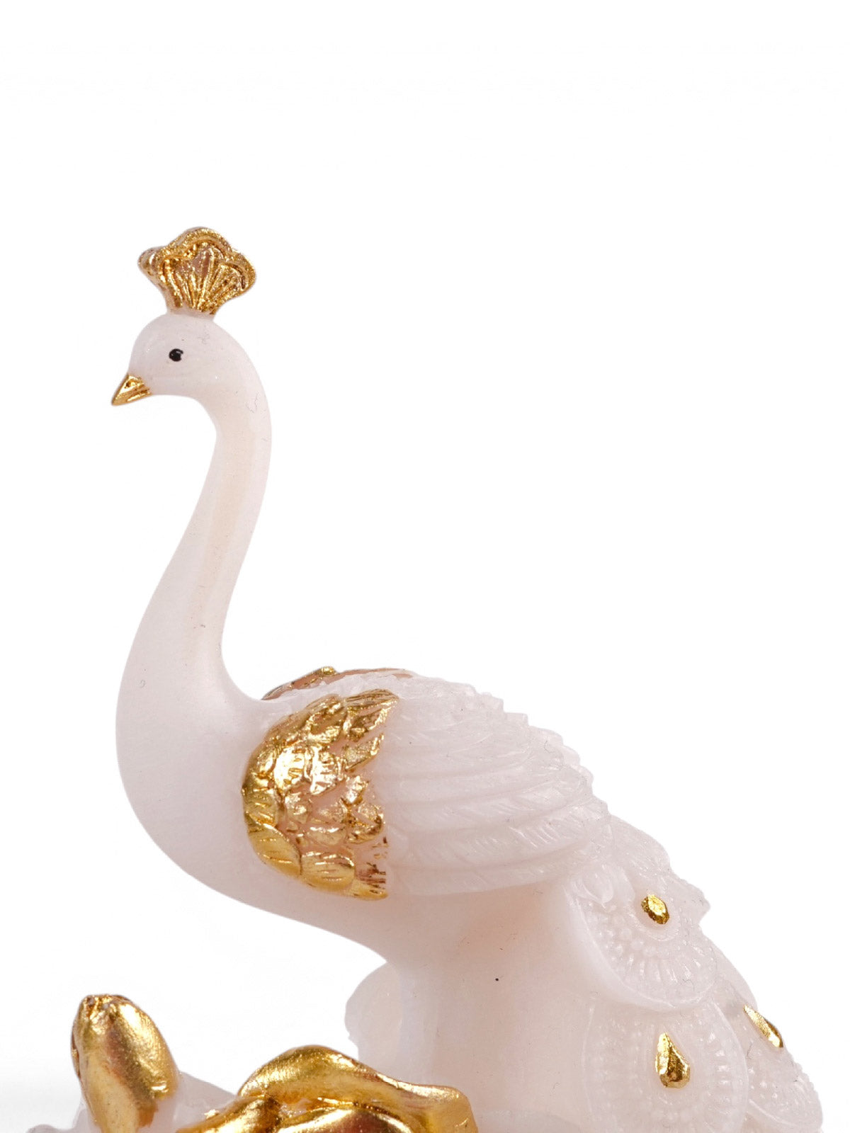 Shwet white peacock ornament for home decor


