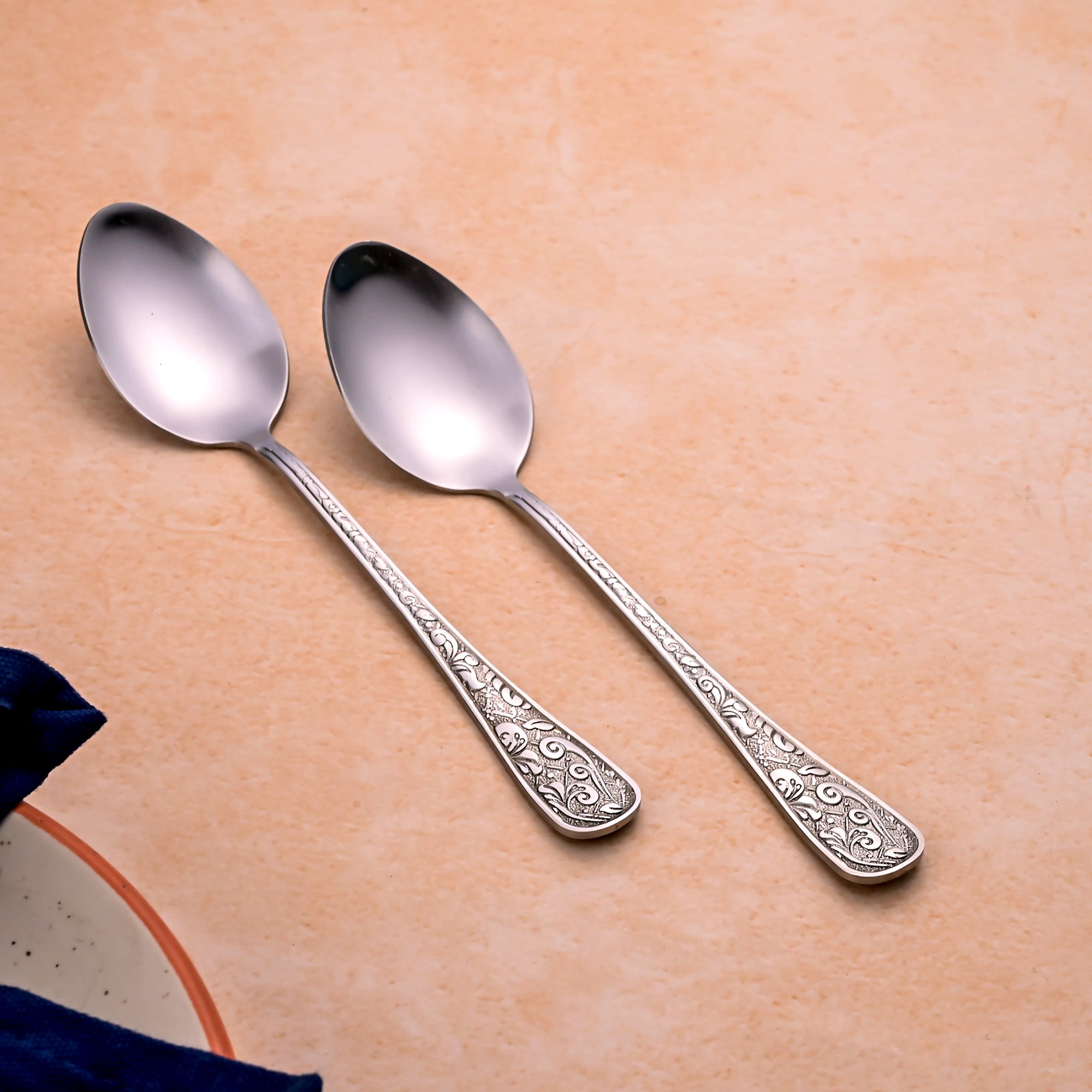Silver Blossom Tea Spoon Set – Stylish Silver Finish

