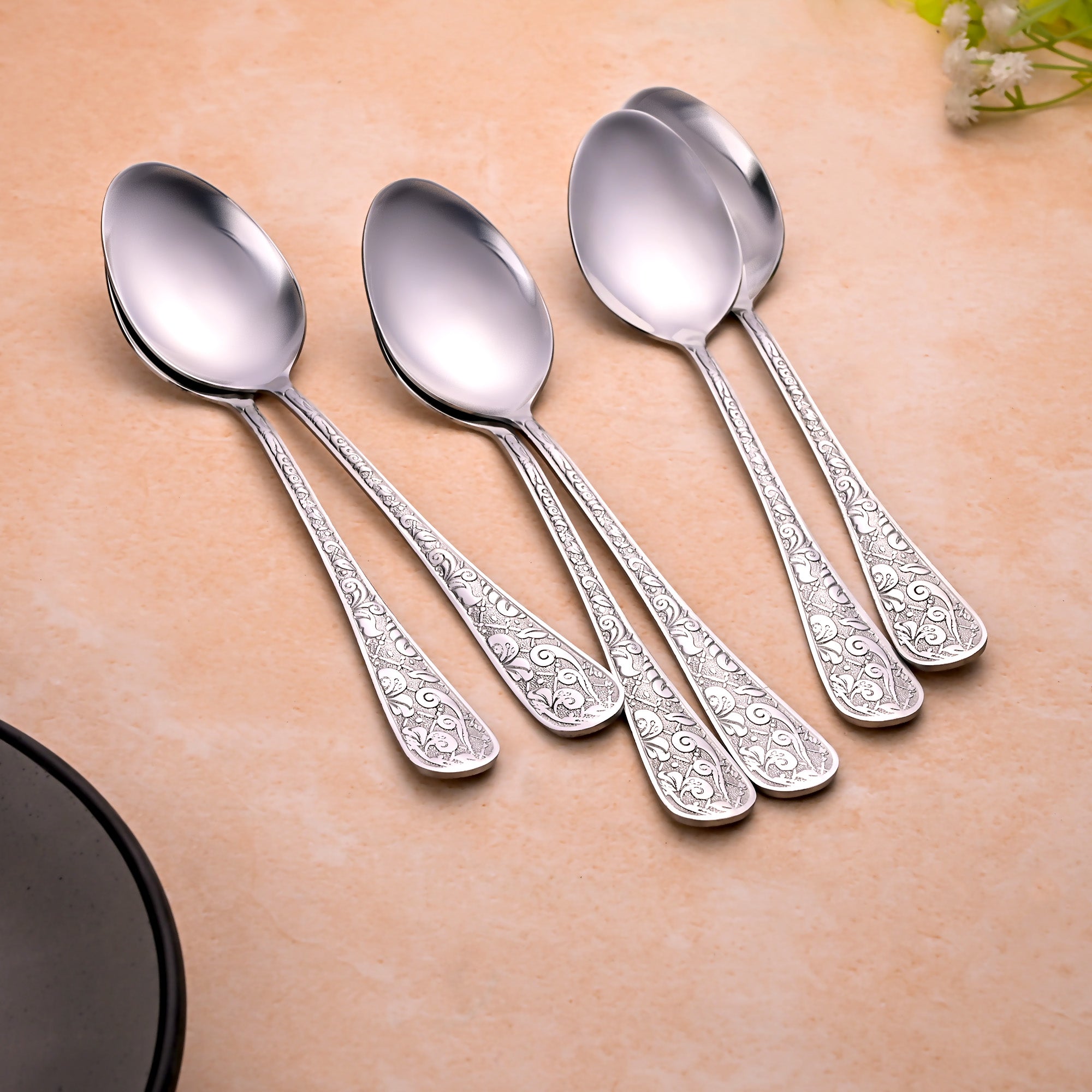 Silver Filigree Spoon Set – Classic Design with Elegant Silver Finish

