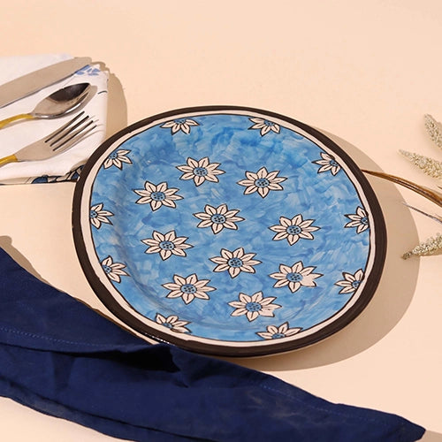 Sky Blossom hand-painted large ceramic platter

