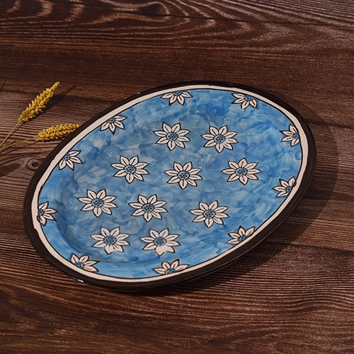 Decorative large blossom platter for dining


