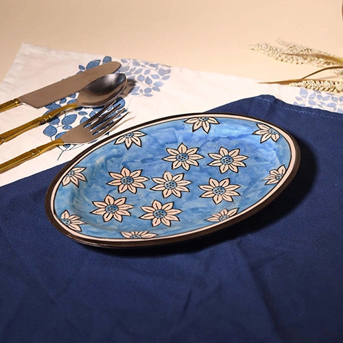 Sky Blossom hand-painted small ceramic platter

