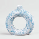 Elegant sky blue ring vase for contemporary home decor

