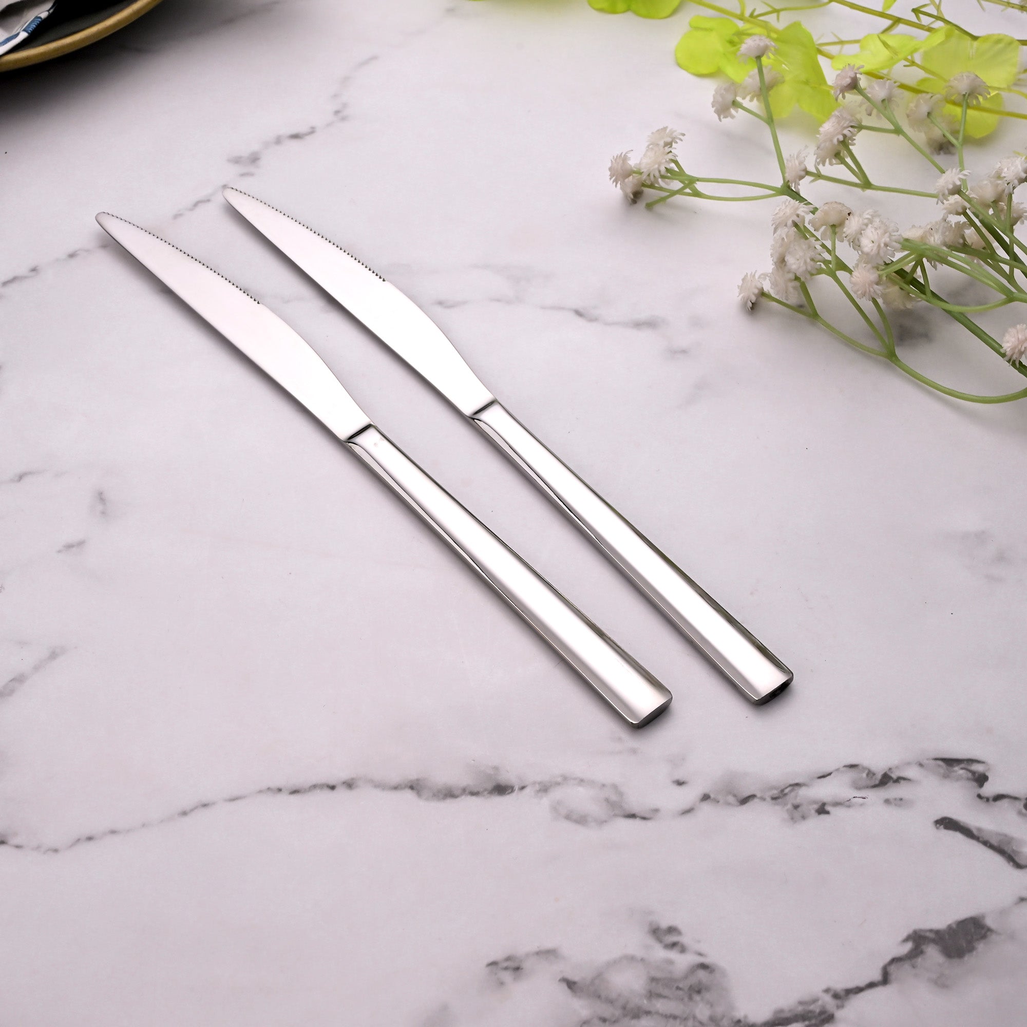 Smooth Slice Knife Set of 2 with an Elegant Stainless Steel Finish


