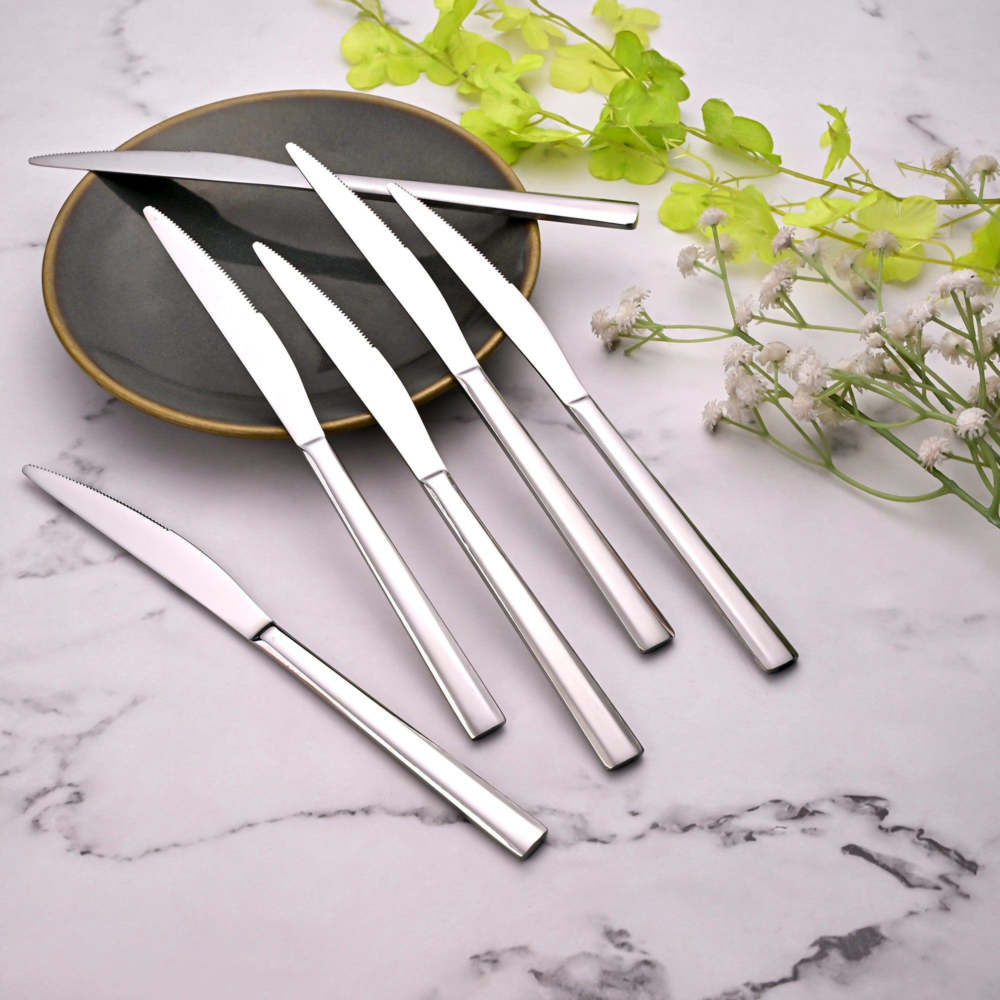 Premium Smooth Slice Knives Set of 6 for Everyday Dining

