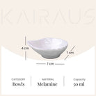 Small white melamine bowls for dips and sauces

