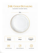 Premium 24K gold plate with snowflake-inspired design

