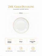 Snowflake gold quarter plate with elegant design


