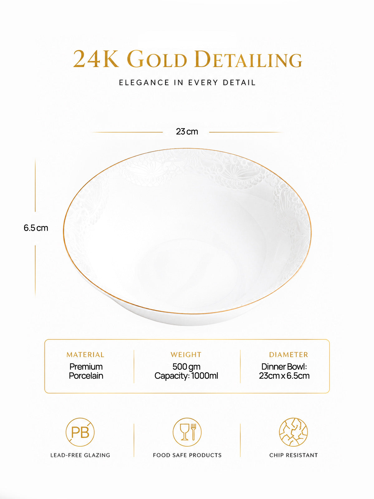 Snowflake 24K gold serving bowl with elegant design

