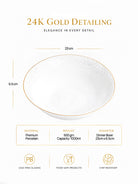 Snowflake 24K gold serving bowl with elegant design


