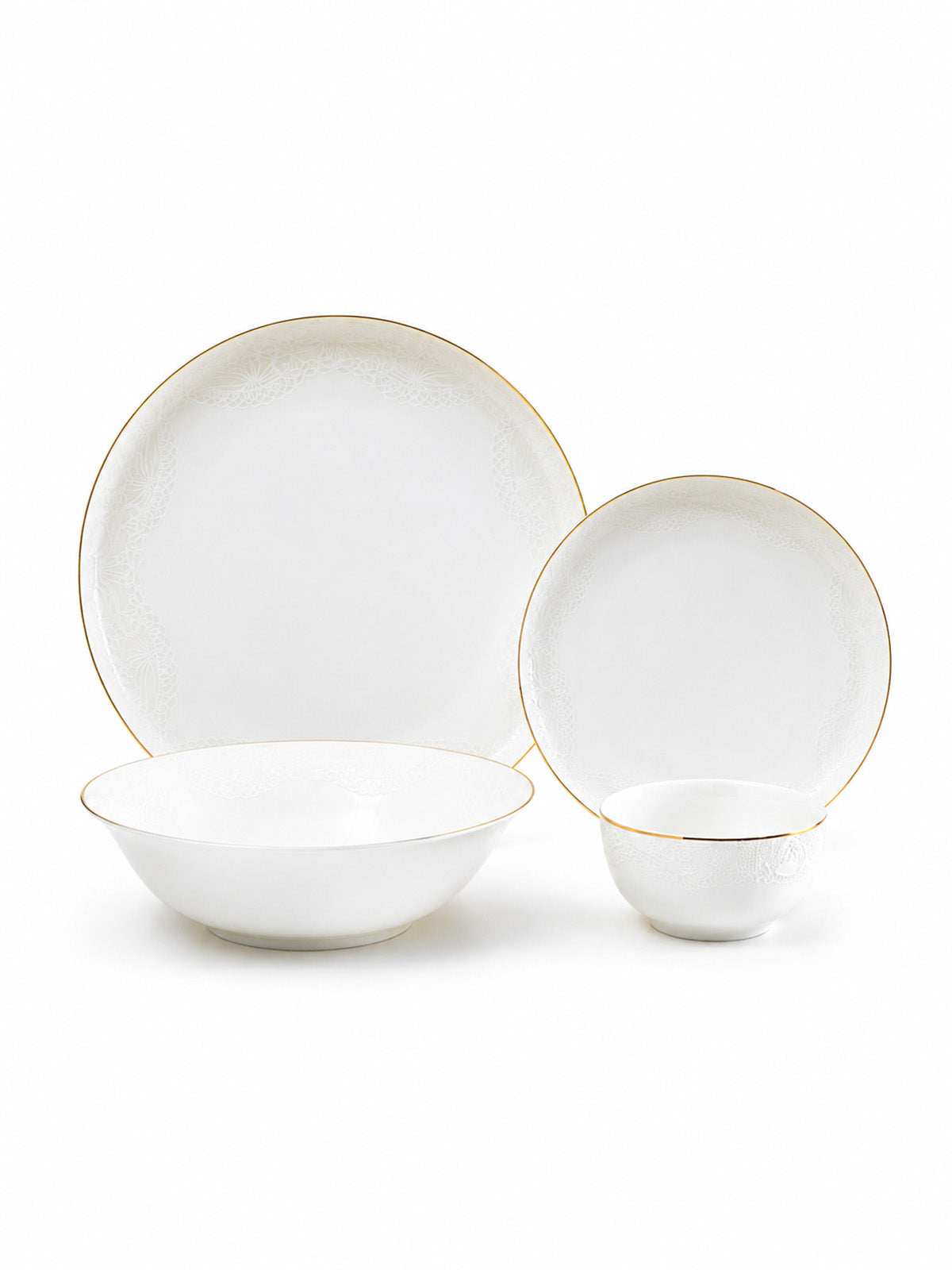 Snowflake 24K pure gold detailing porcelain dinner set 27 pcs

