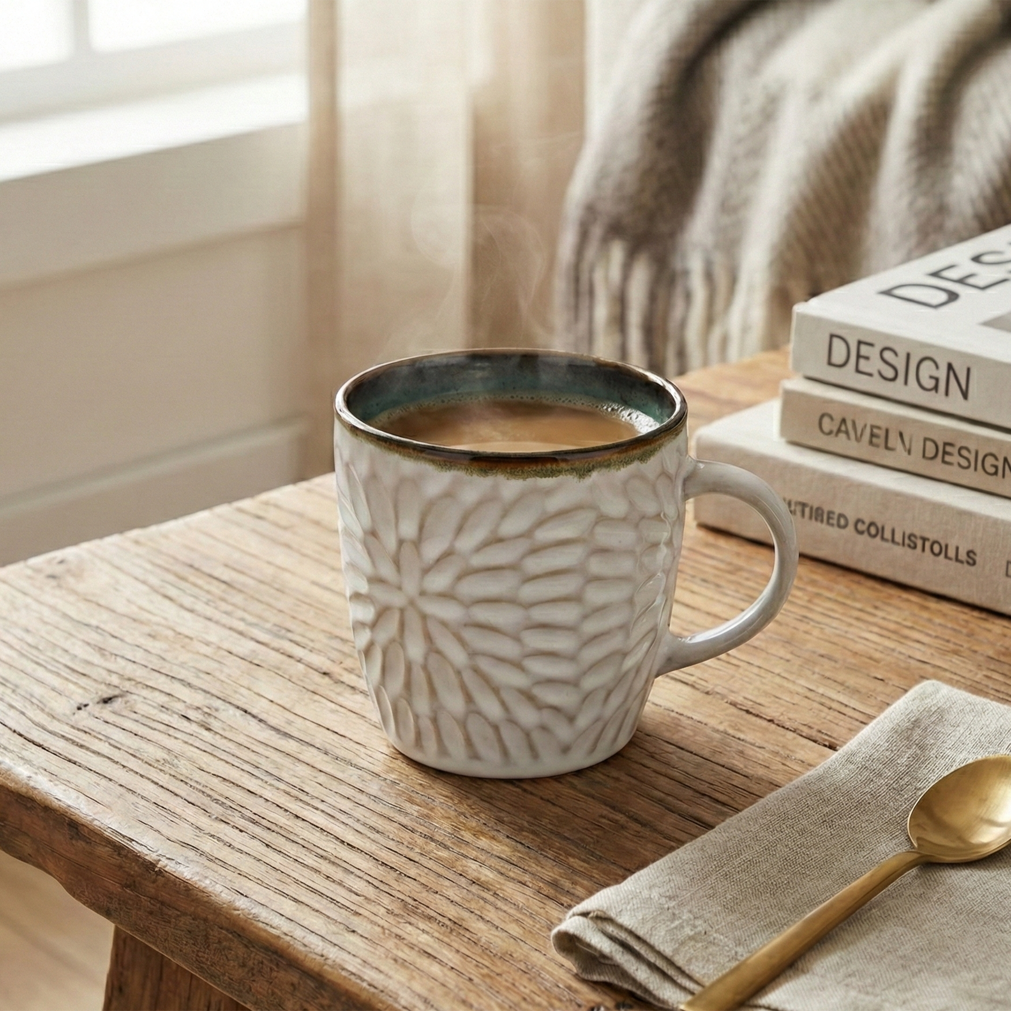 Set of 4 off-white tea cups

