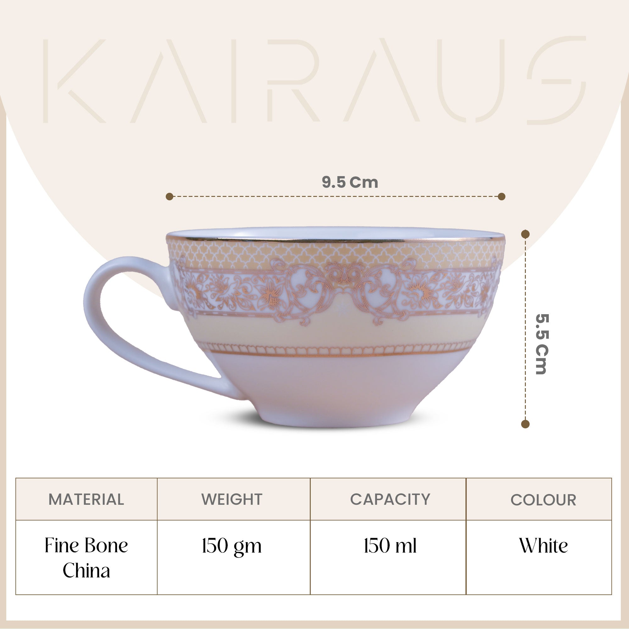 Sonder Set of 6 Exclusive Bone China Tea Cups Product Display