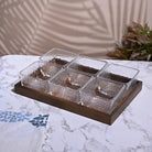 Sparkling glass bowl and tray set

