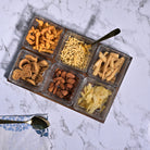 Decorative glass bowl and tray set for serving

