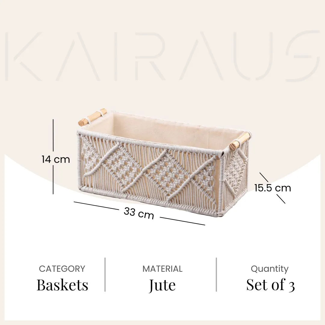 Natural jute storage baskets for modern home decor

