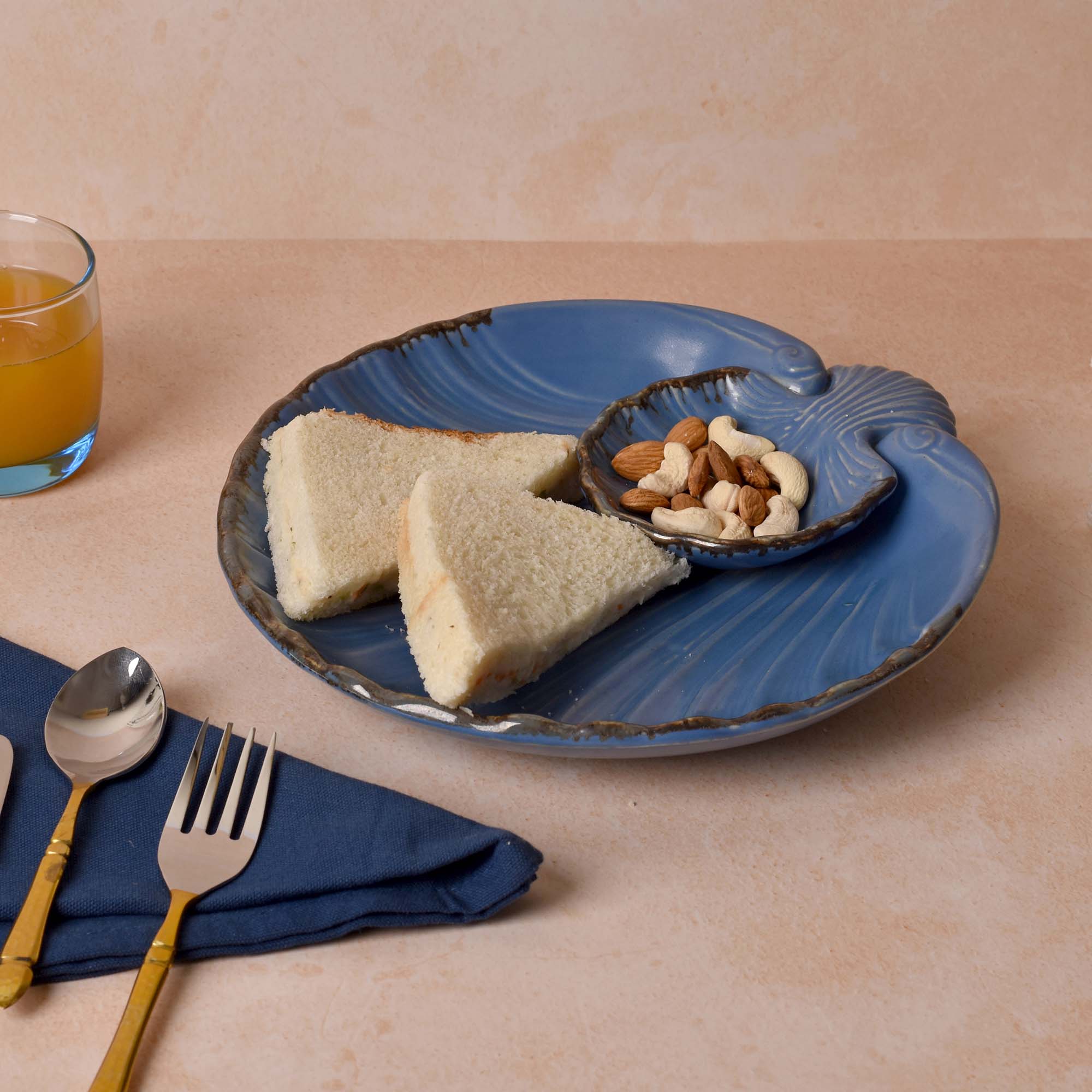 Elegant subtle blue serving platter

