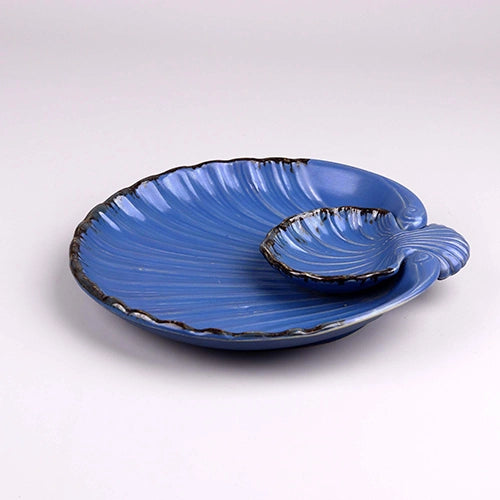 Decorative subtle blue food serving platter

