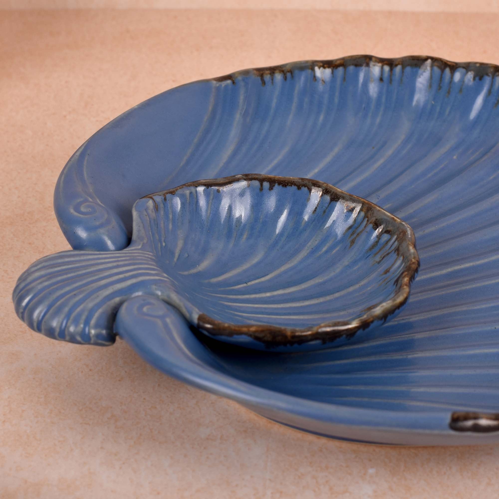 Stylish subtle blue serving dish

