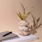 Contemporary taupe vase for tabletop decoration

