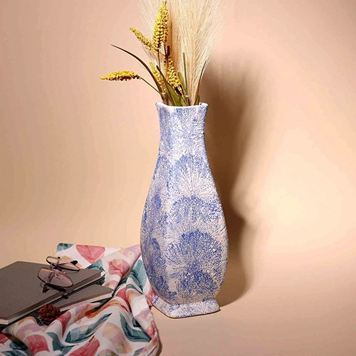 Elegant textured blue vase for modern home decor

