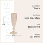 Elegant textured clear stem glass with clear finish

