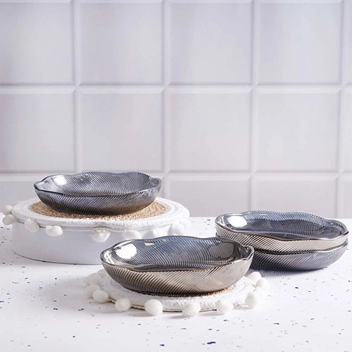 Textured glass bowl set of 4

