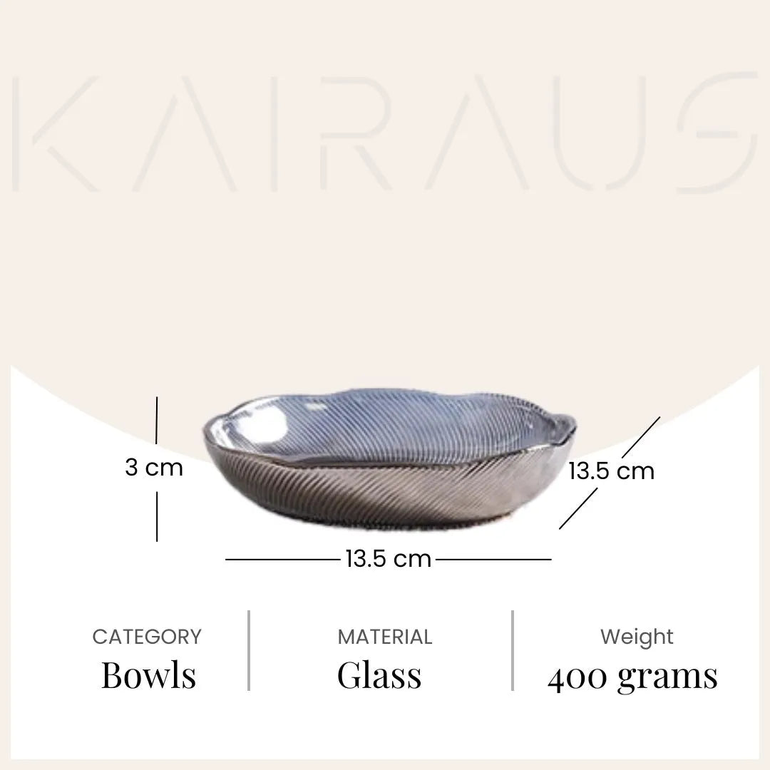 Elegant textured glass serving bowls set

