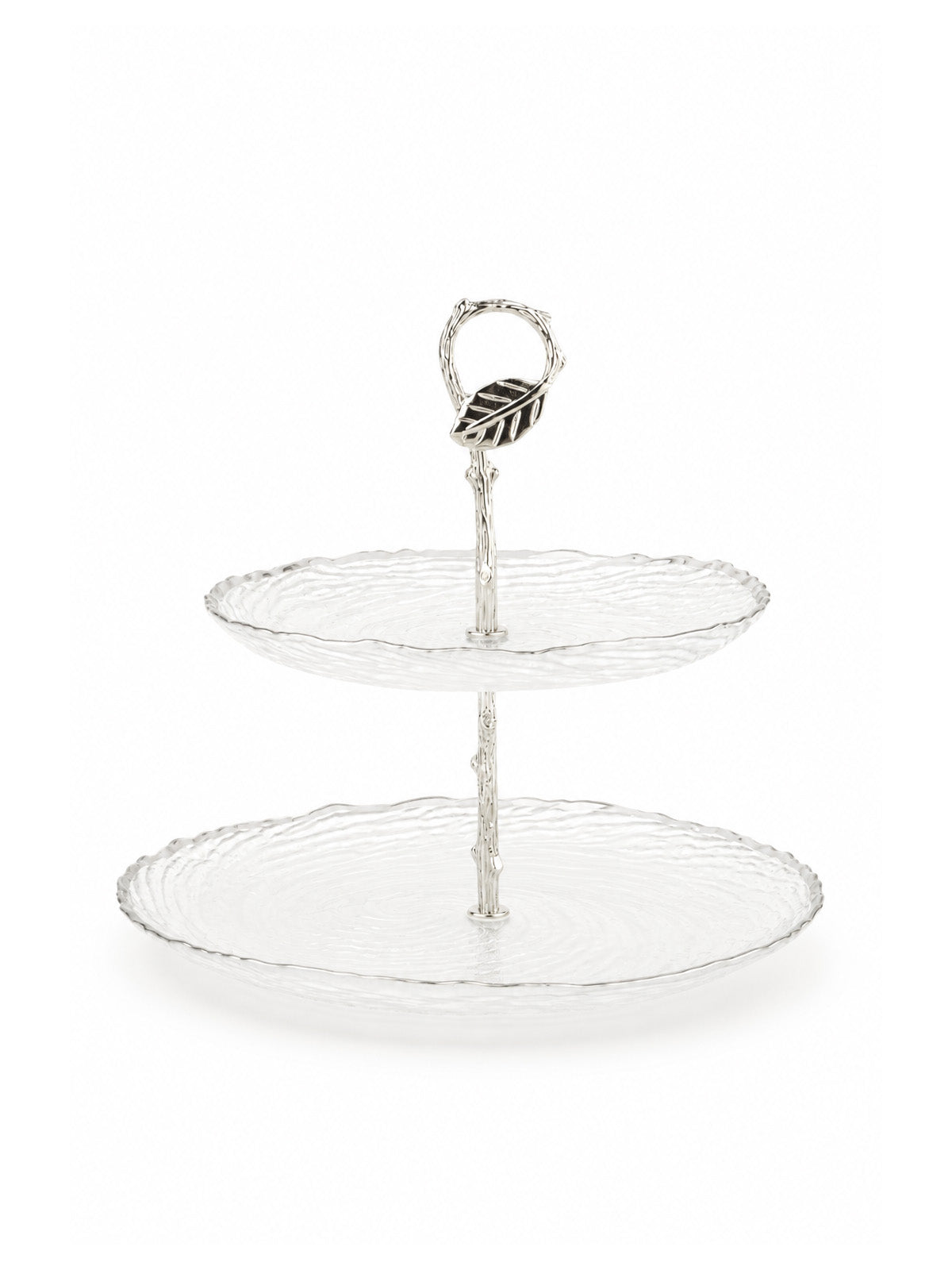The Canopy Two-Tier Serving Stand displayed on a dining table