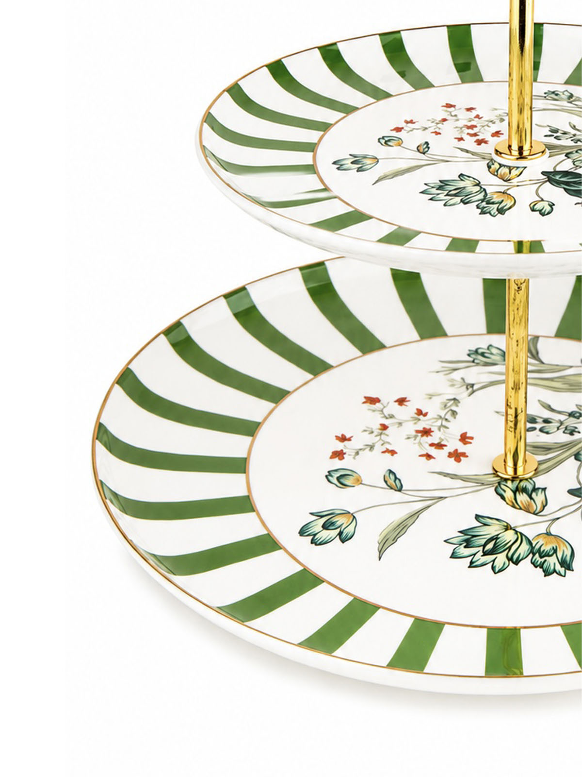 The Golden France gold 2-tier dessert serving stand

