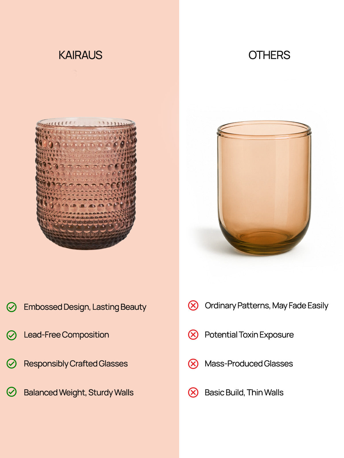 Two The Mist drinking glasses with an elegant design

