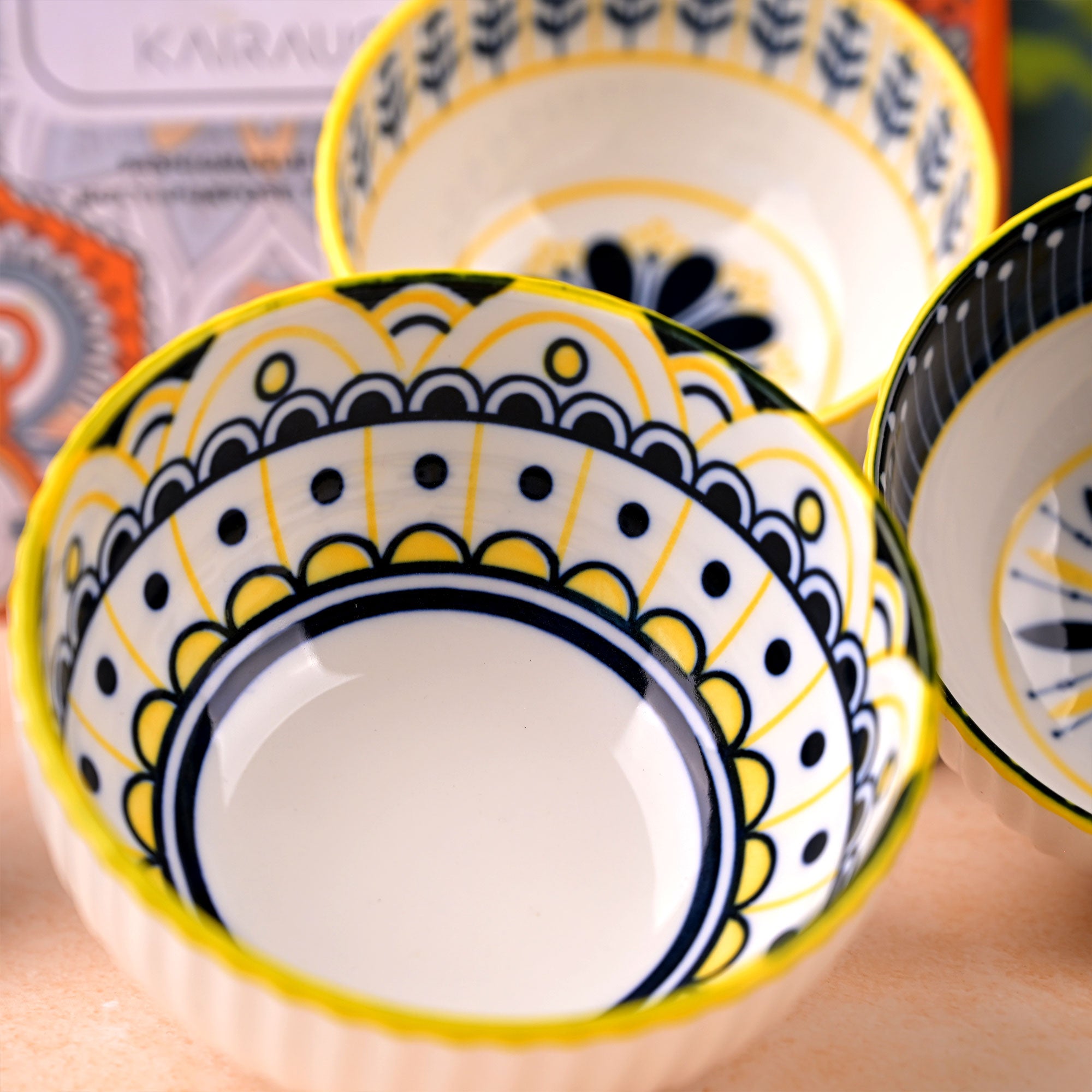 Decorative floral bowl set for tableware

