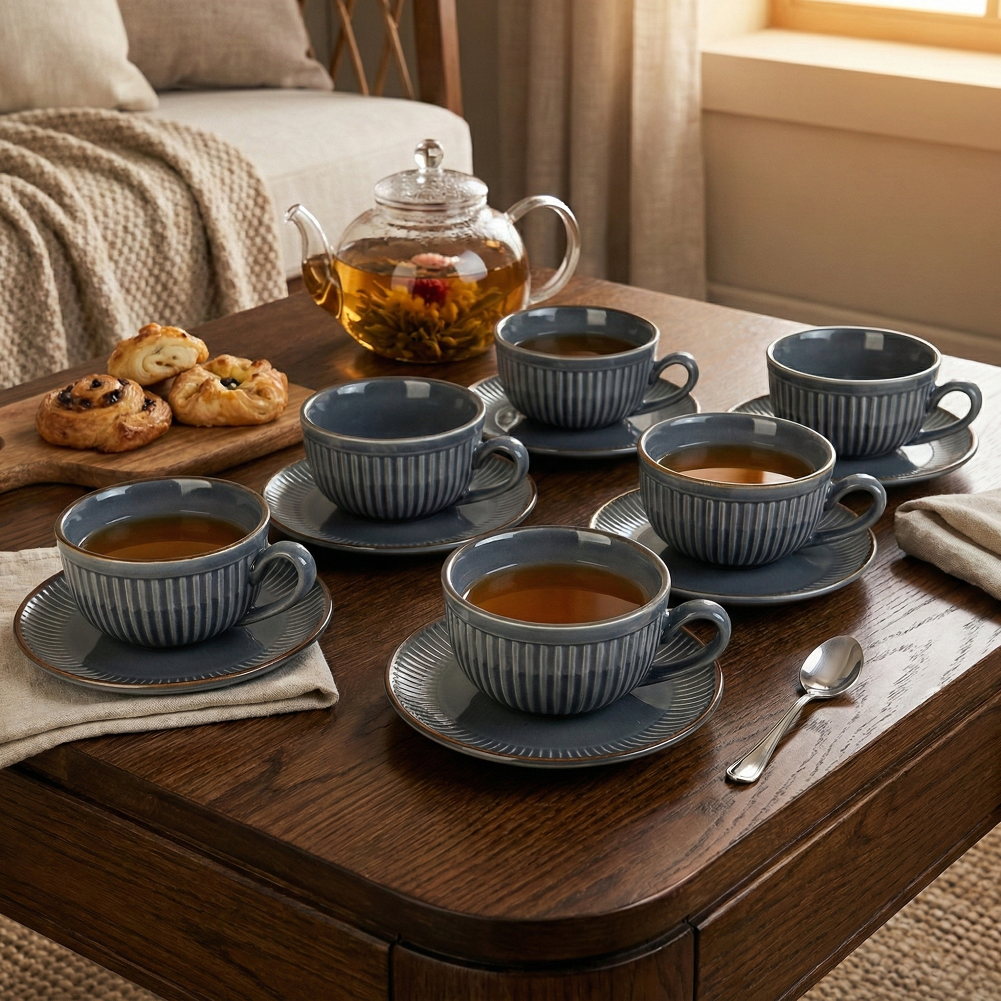 The Sleet aesthetic new bone china tea cups set of 6

