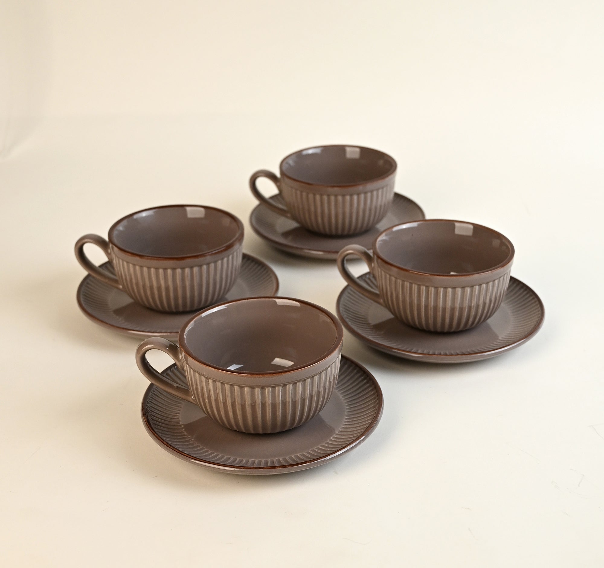 Set of four The Swirl new bone china tea cups

