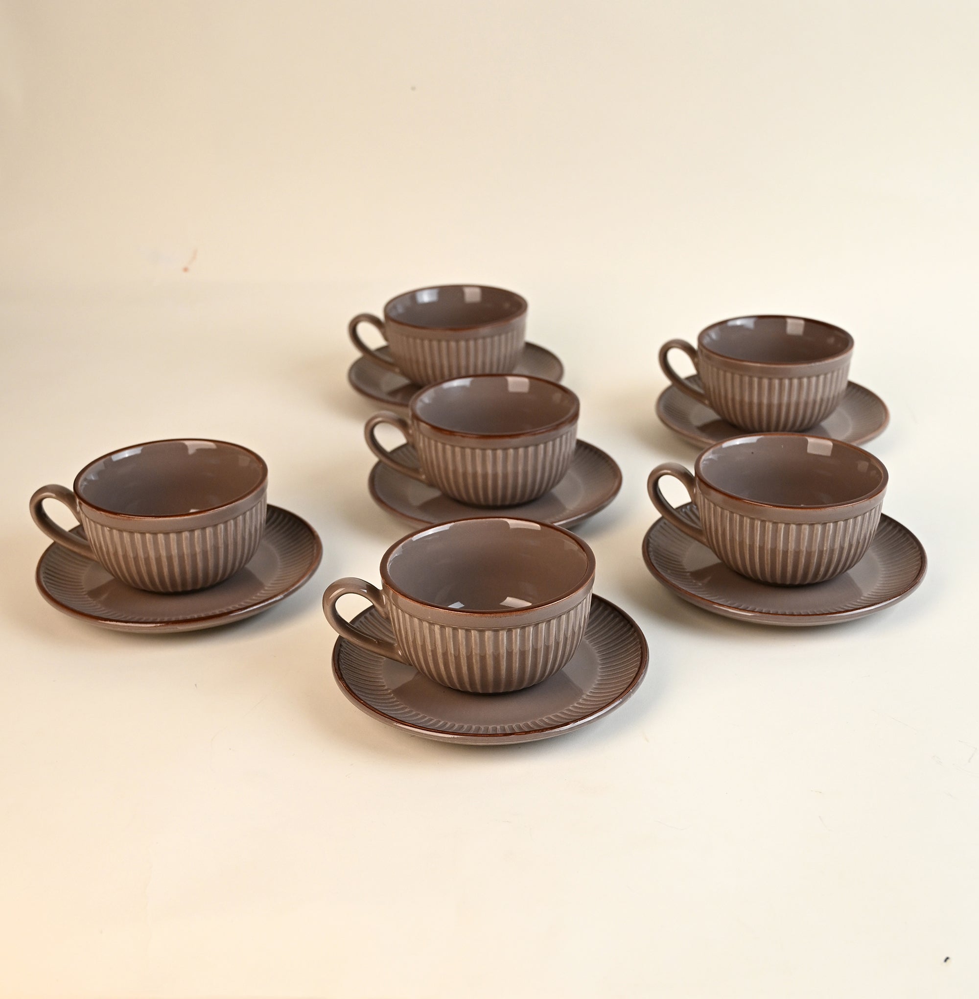 Set of six The Swirl new bone china tea cups

