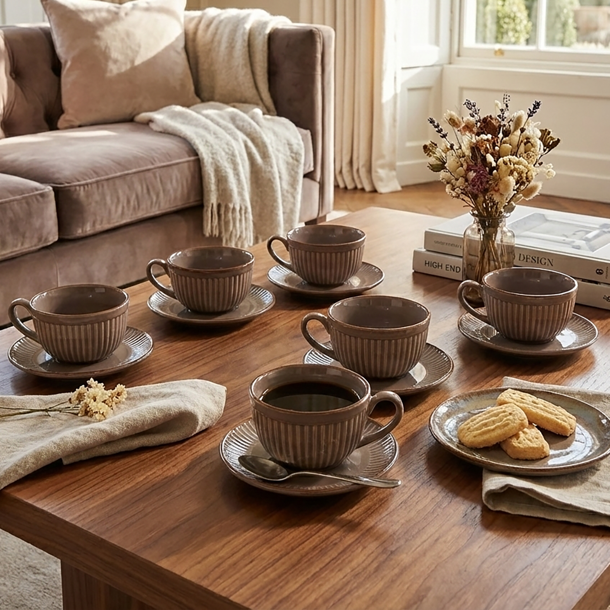 The Swirl Gentle bone china tea cups with an elegant design

