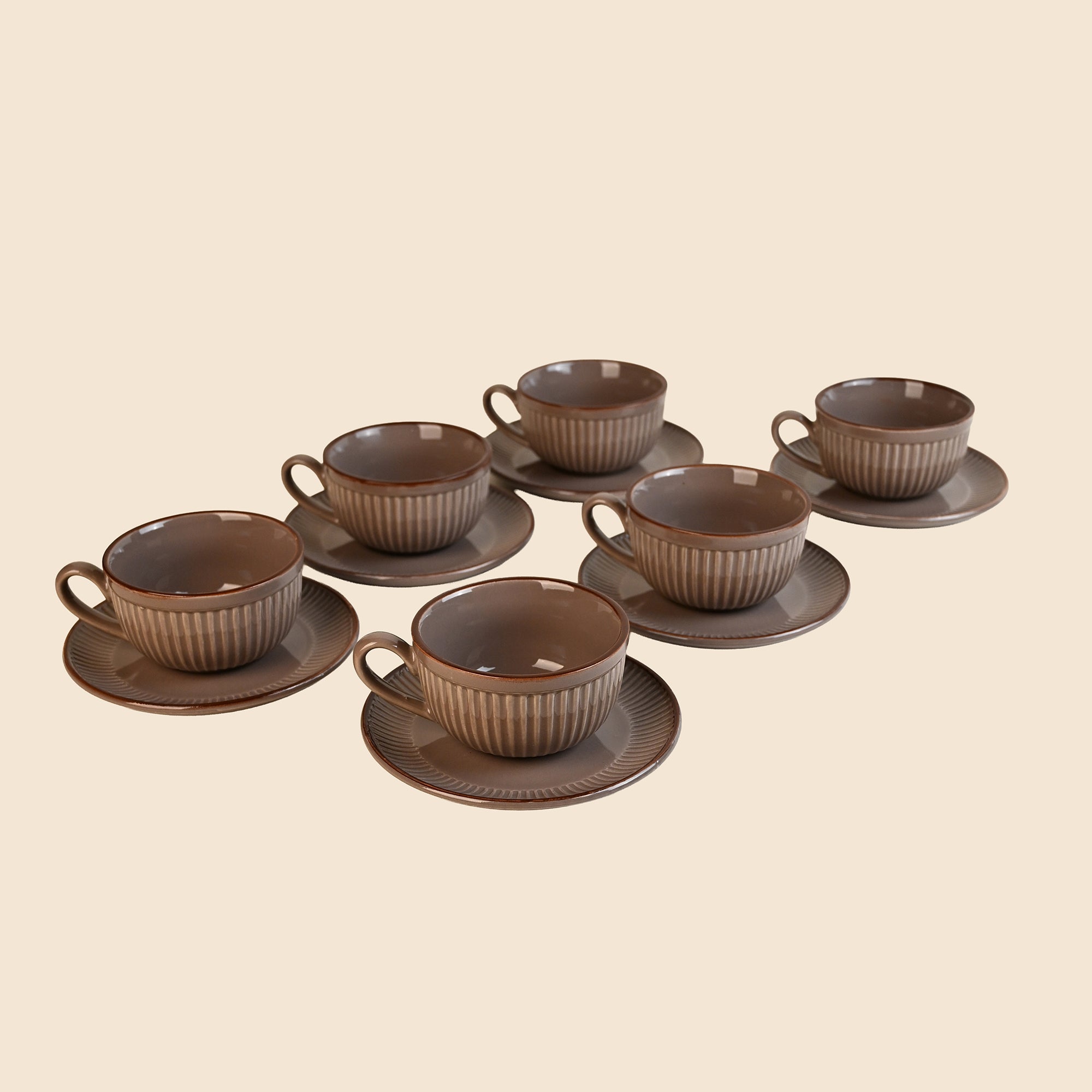 Six new bone china tea cups from The Swirl collection

