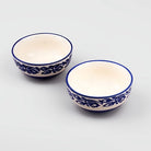 Set of two Timeless Blue Blossom ceramic bowls

