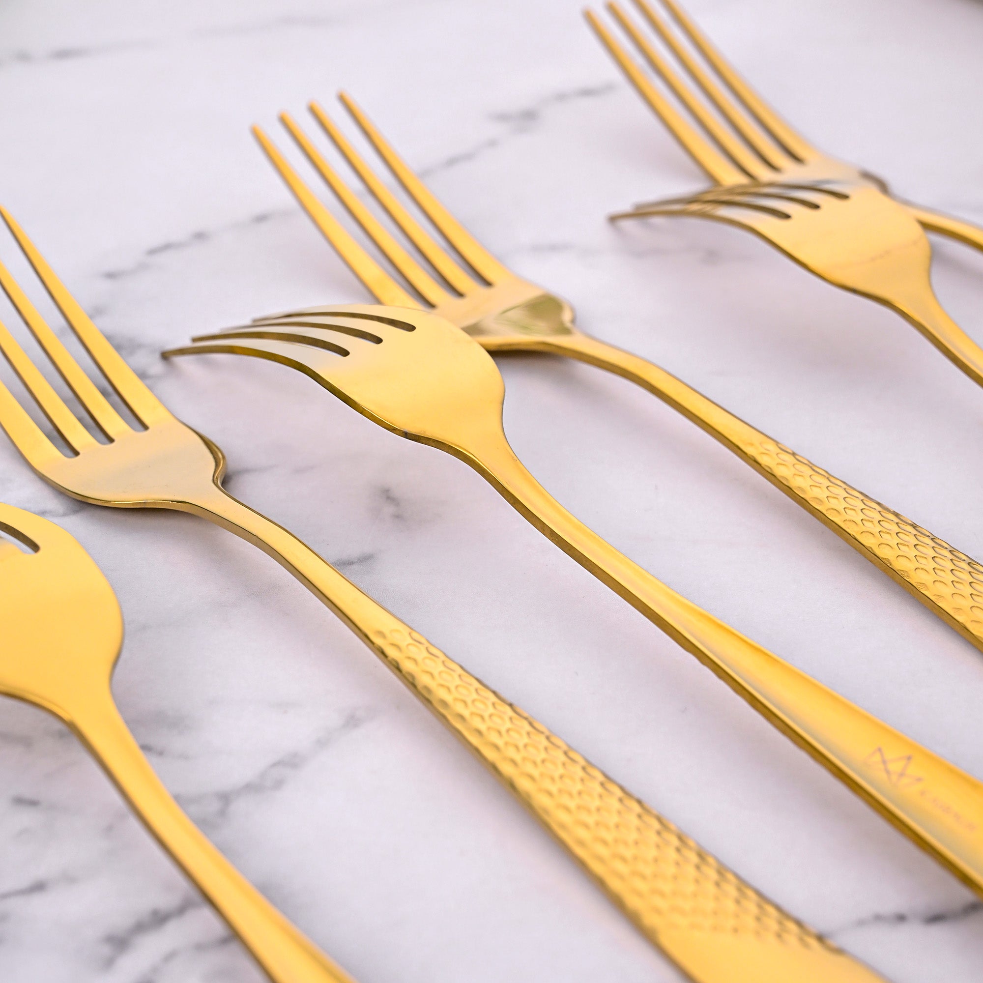 Luxury Stainless Steel Golden Forks Set of 6 for Modern Table Settings

