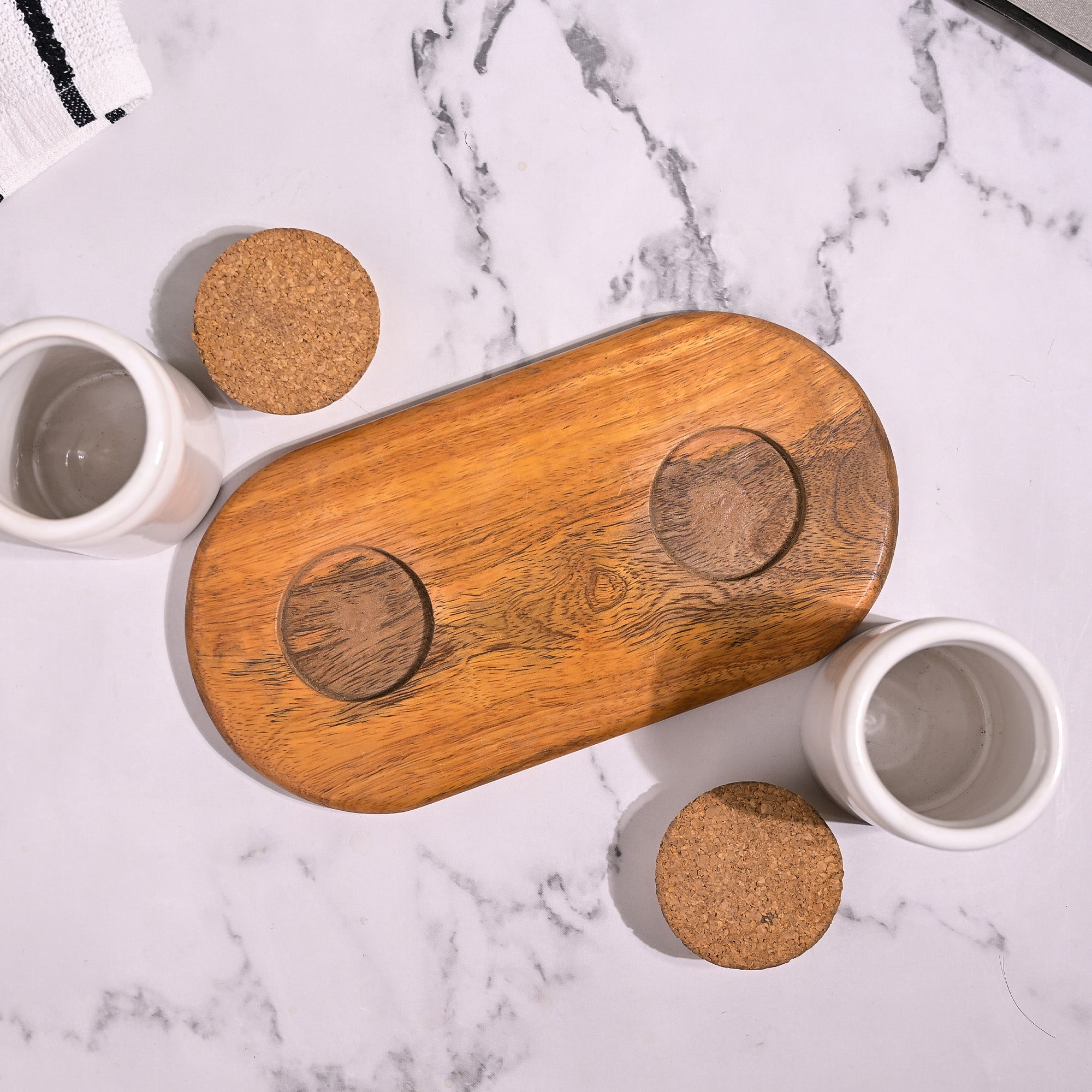 Minimalist ceramic condiment jar set for modern kitchens
