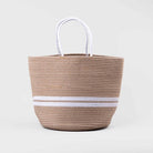Natural jute storage tote with sturdy handles

