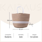 Decorative jute tote basket for modern home interiors

