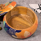 Tropical wooden casserole for dining

