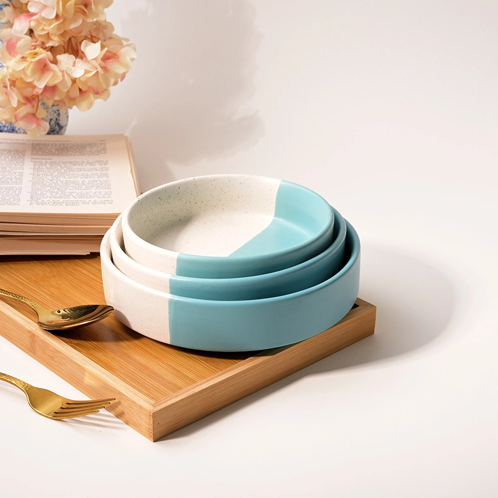 Turquoise Delight Bowl set of 3 ceramic bowls

