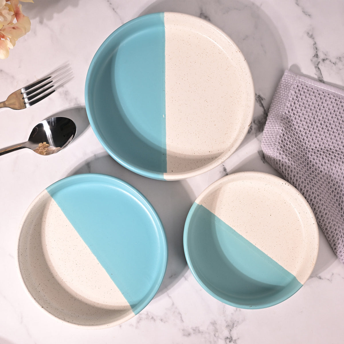 Turquoise decorative bowls set of 3

