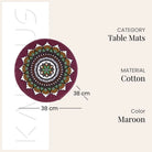 Decorative turquoise placemat with braided design

