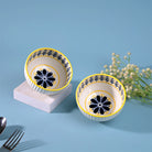 Unique floral patterned porcelain bowls set of 2

