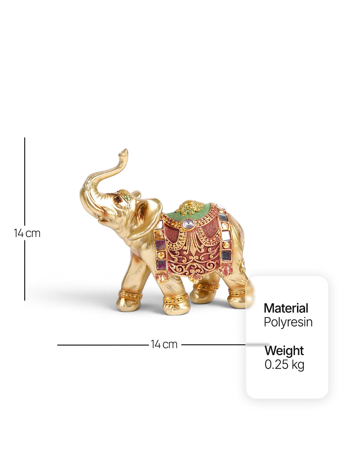 Vaibhav Golden Elephant Figurine showcased in a stylish setting

