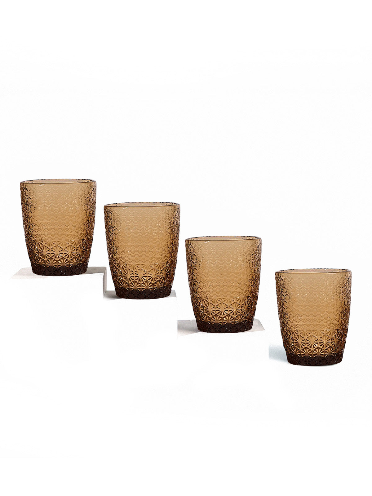 Valley four-piece floral glassware set