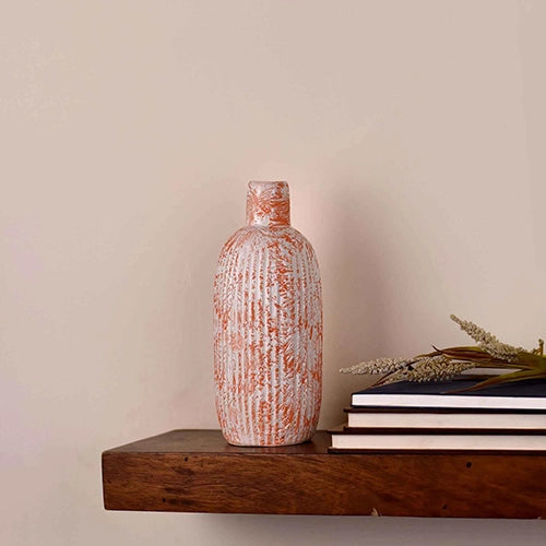 Coral and white motif vase for stylish interiors

